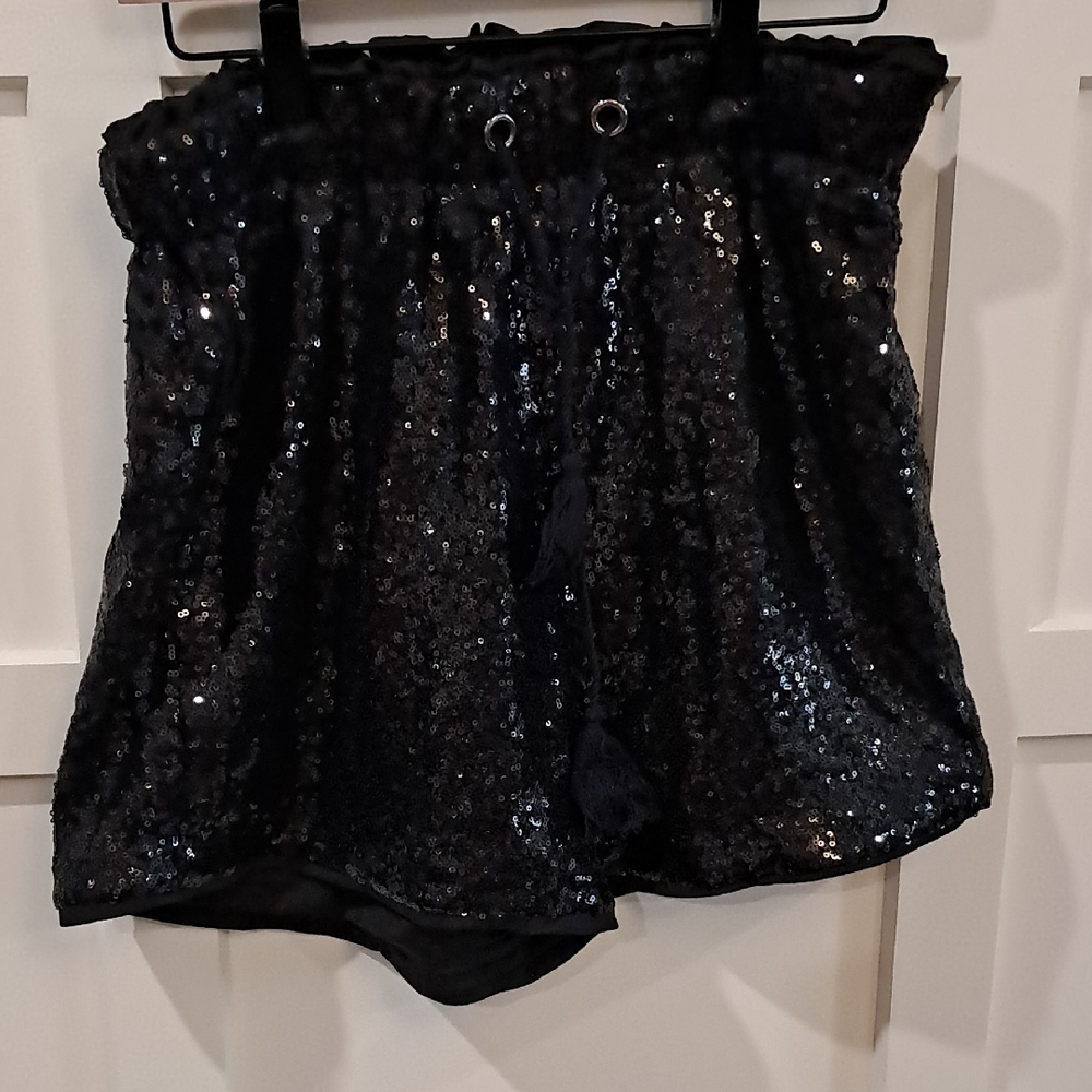 Black Sequin Shorts